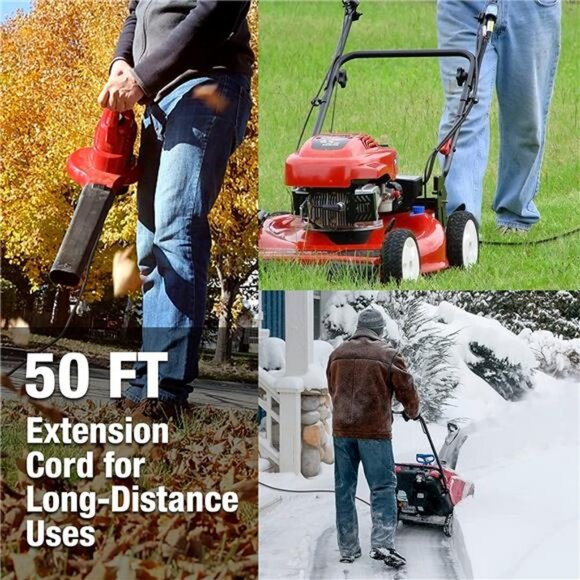 Extension Cord, 50 ft Outdoor Extension Cord with Multiple Outlets, Black - Picture 4 of 7